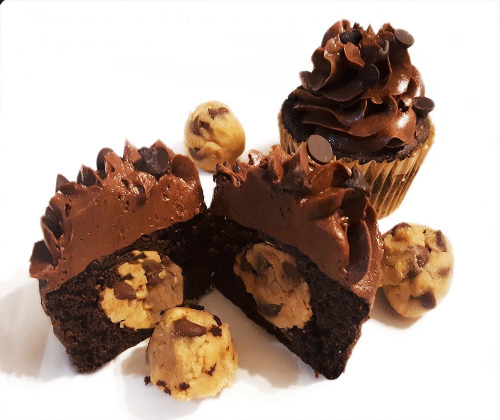 Chocolate Cookie Dough Cupcake